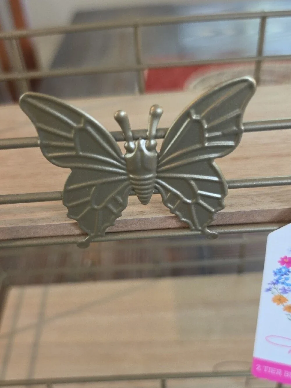 NEW Dolly Parton Two-Tier Butterfly Vanity Tray in Antique Gold Finish